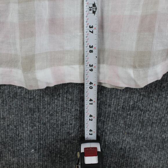CP Shades Dress Small Hazel Linen Plaid Gingham Midi Casual Romantic Feminine - Picture 8 of 8